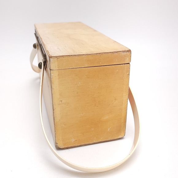 Enid Collins Of Texas 1960's Wood Box Purse "Busy Bees" Boho Vintage Handbag - Picture 9 of 13